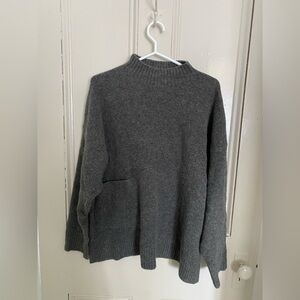 Zara Women's Gray Mock Neck Knit Sweater